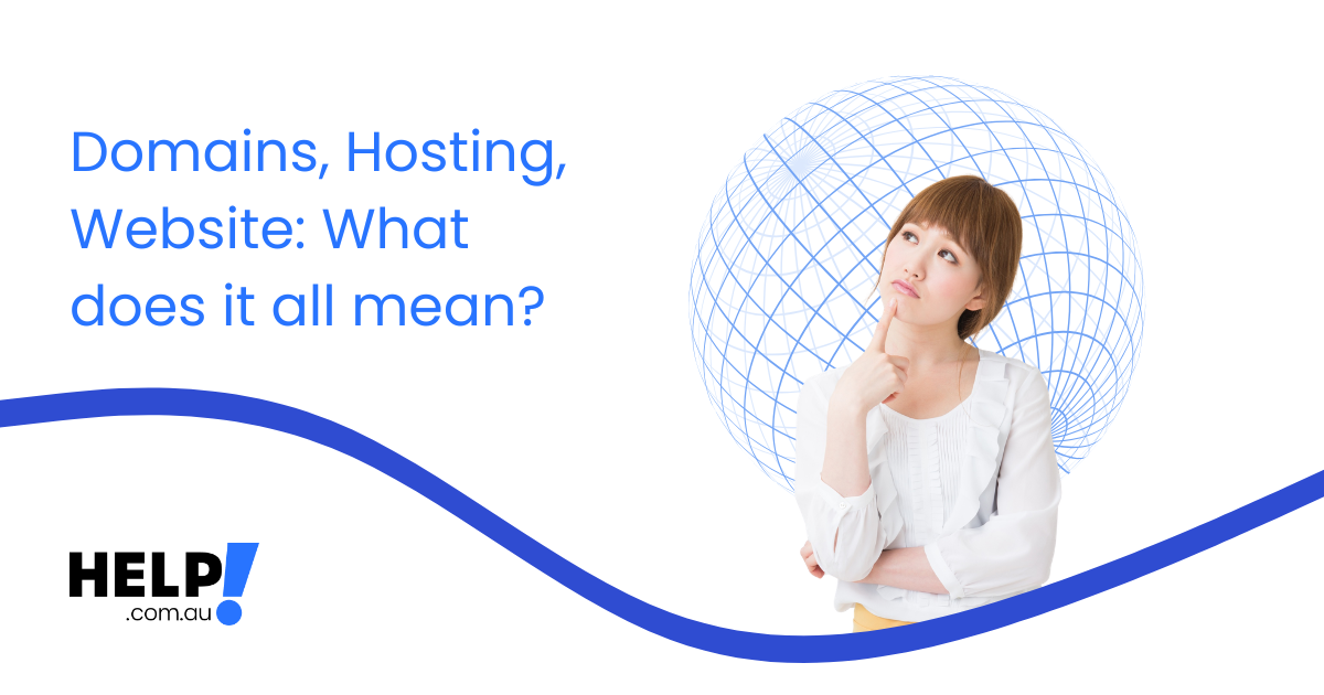 Woman with digital globe thinking about what web hosting means
