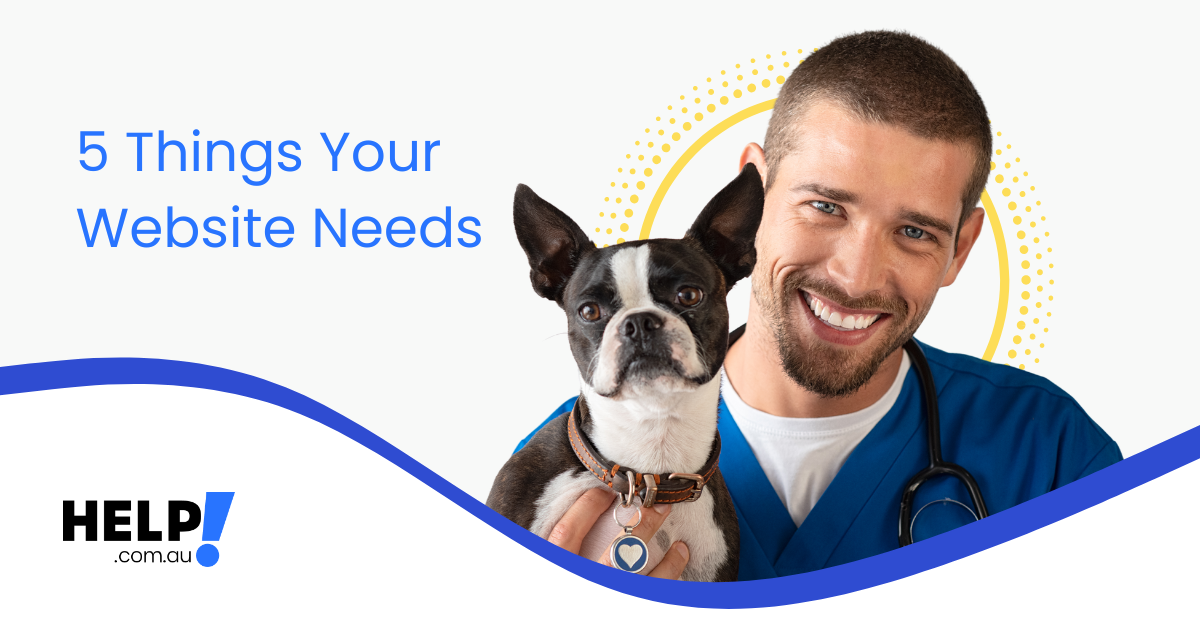 Vet holding dog smiling