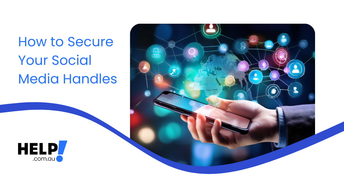 digital social media handles graphics bursting out of a mobile phone